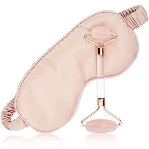 Zoe Ayla Rose Quartz Facial Roller and Sleep Mask Set